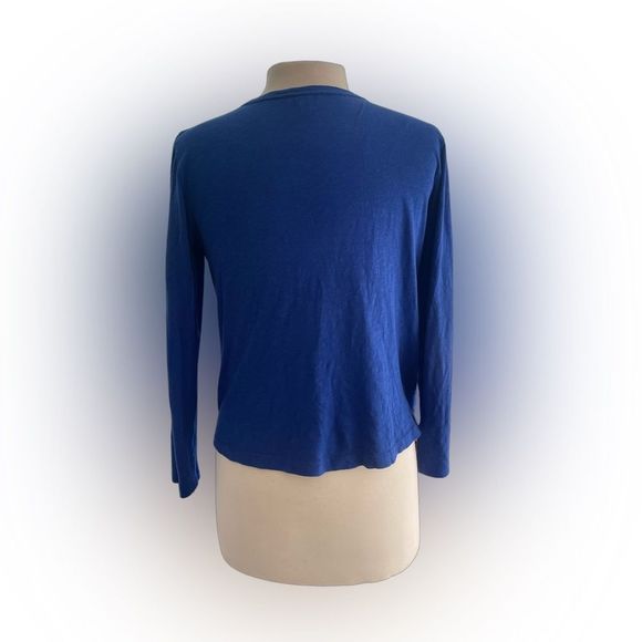 J. Crew Royal Blue Long Sleeve Layered Blouse size Medium - Picture 2 of 3
